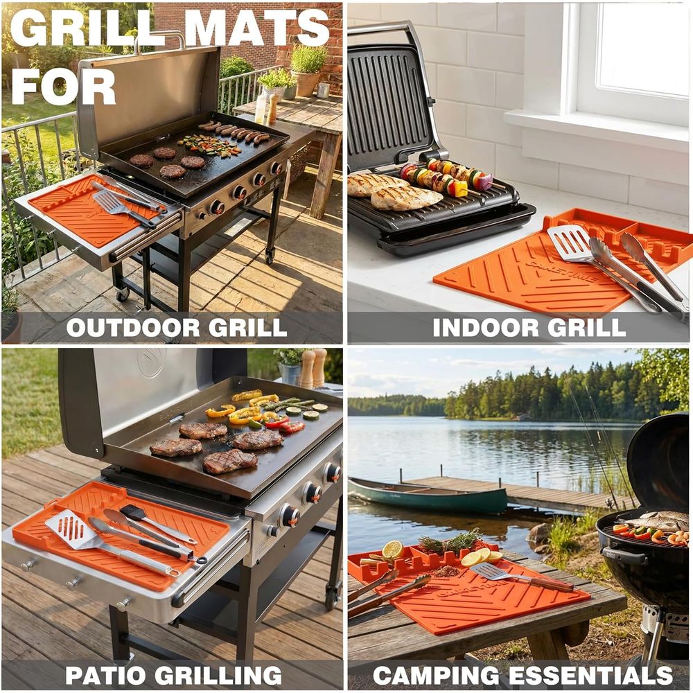 シリコン製グリルマットまたはグリドルアクセサリー、調理キッチ - Outdoor Camping Griddle のレビューと価格