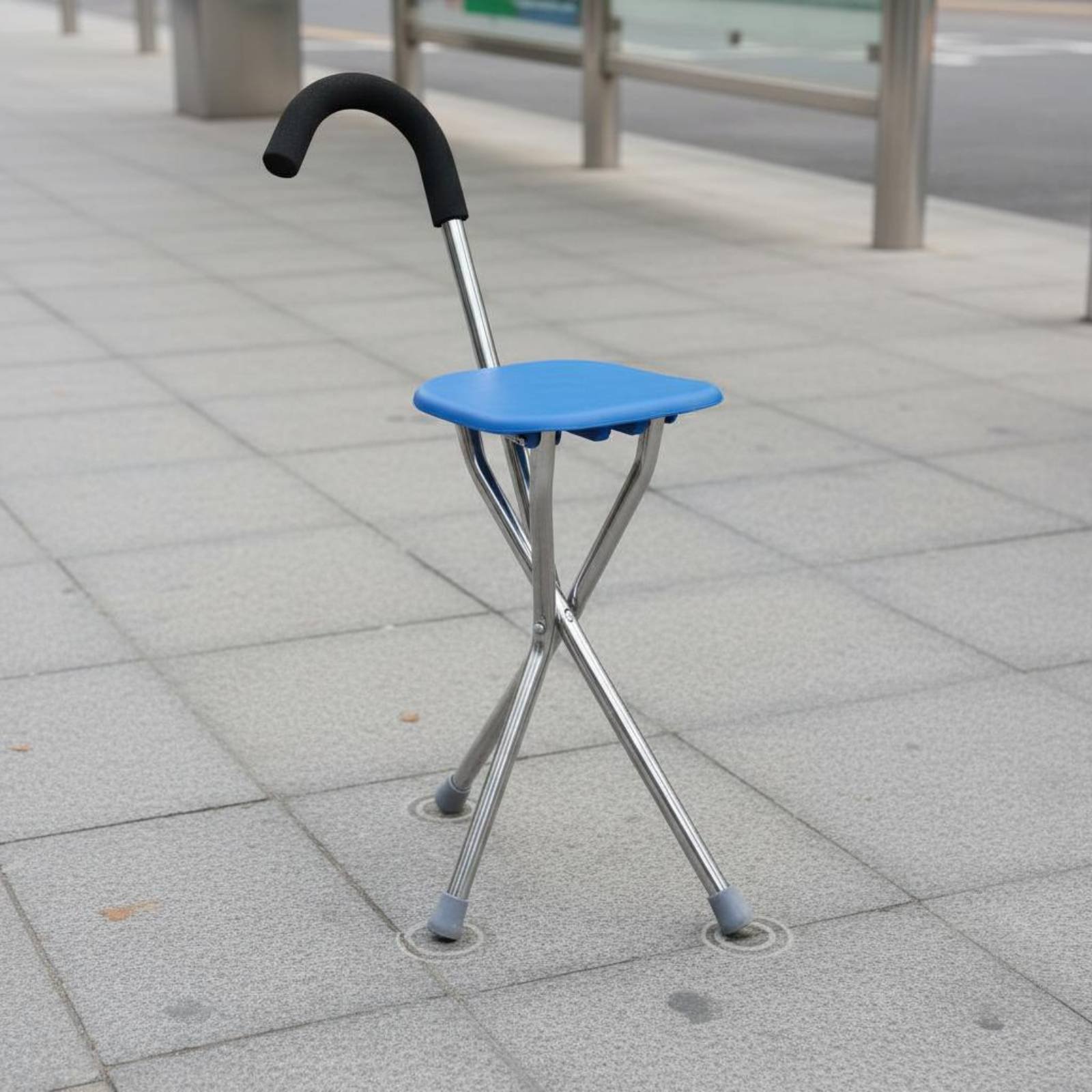 シート付きハイキングケーン 滑り止めポータブルケーンスツール - Trekking Poles のレビューと価格