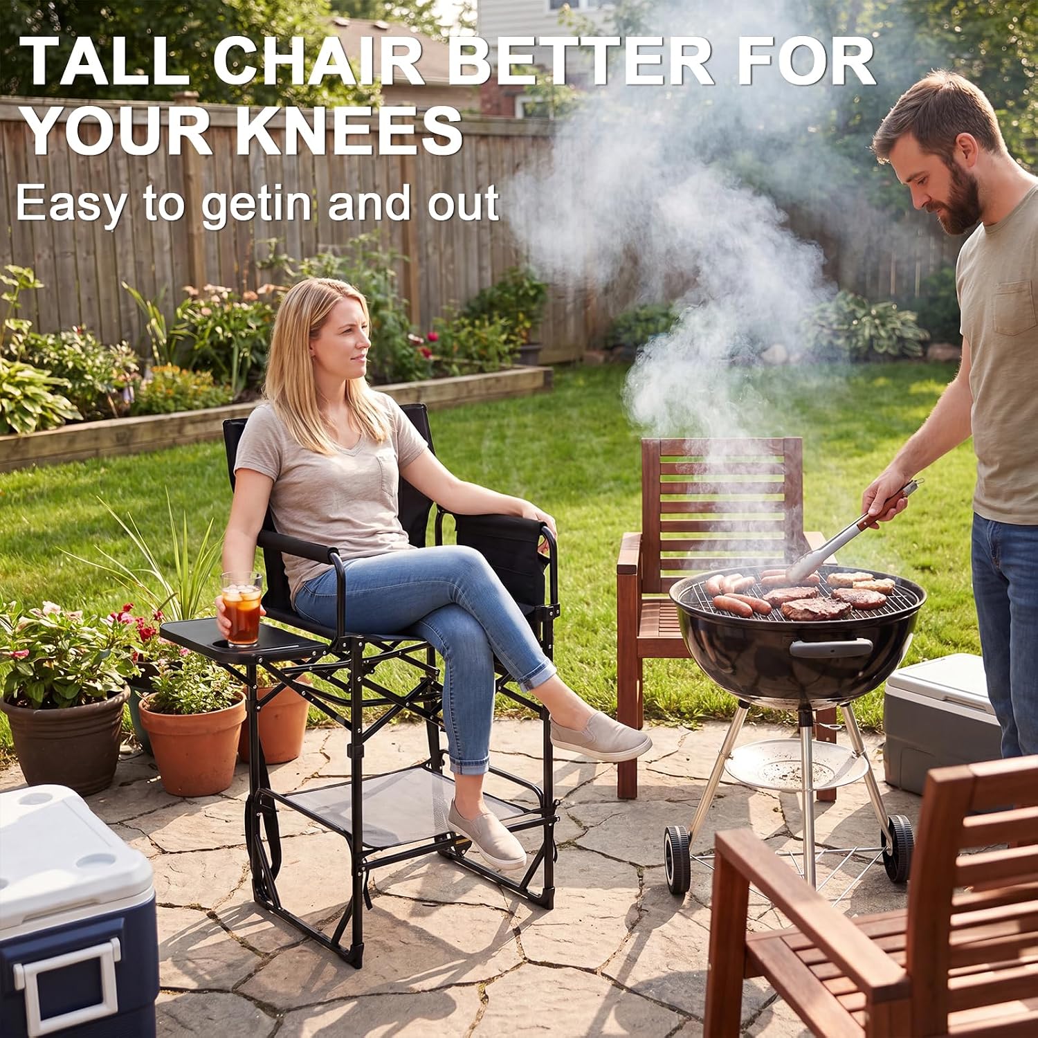 2パック エクストラトール折りたたみ式キャンプディレクターズ - Outdoor Camping Table With Storage のレビューと価格