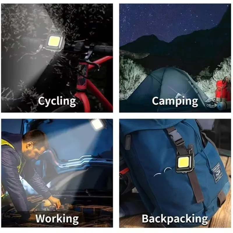 超高輝度で便利な携帯用ミニCOBキーホルダー懐中電灯、充電式 - Outdoor Camping Lampe のレビューと価格
