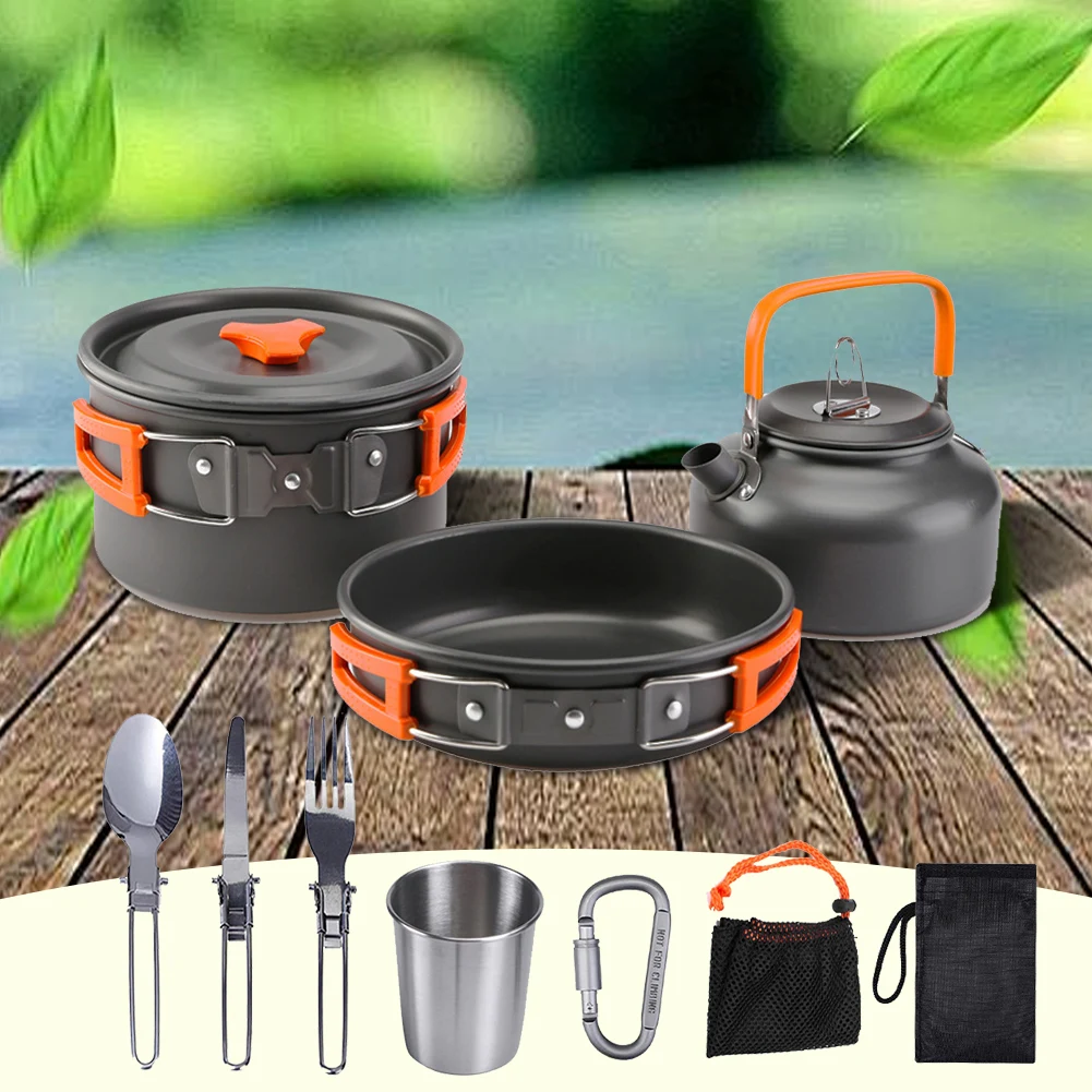 キャンプ調理器具キット ケトル ポット パン クックセット  - Outdoor Camping Utensils のレビューと価格