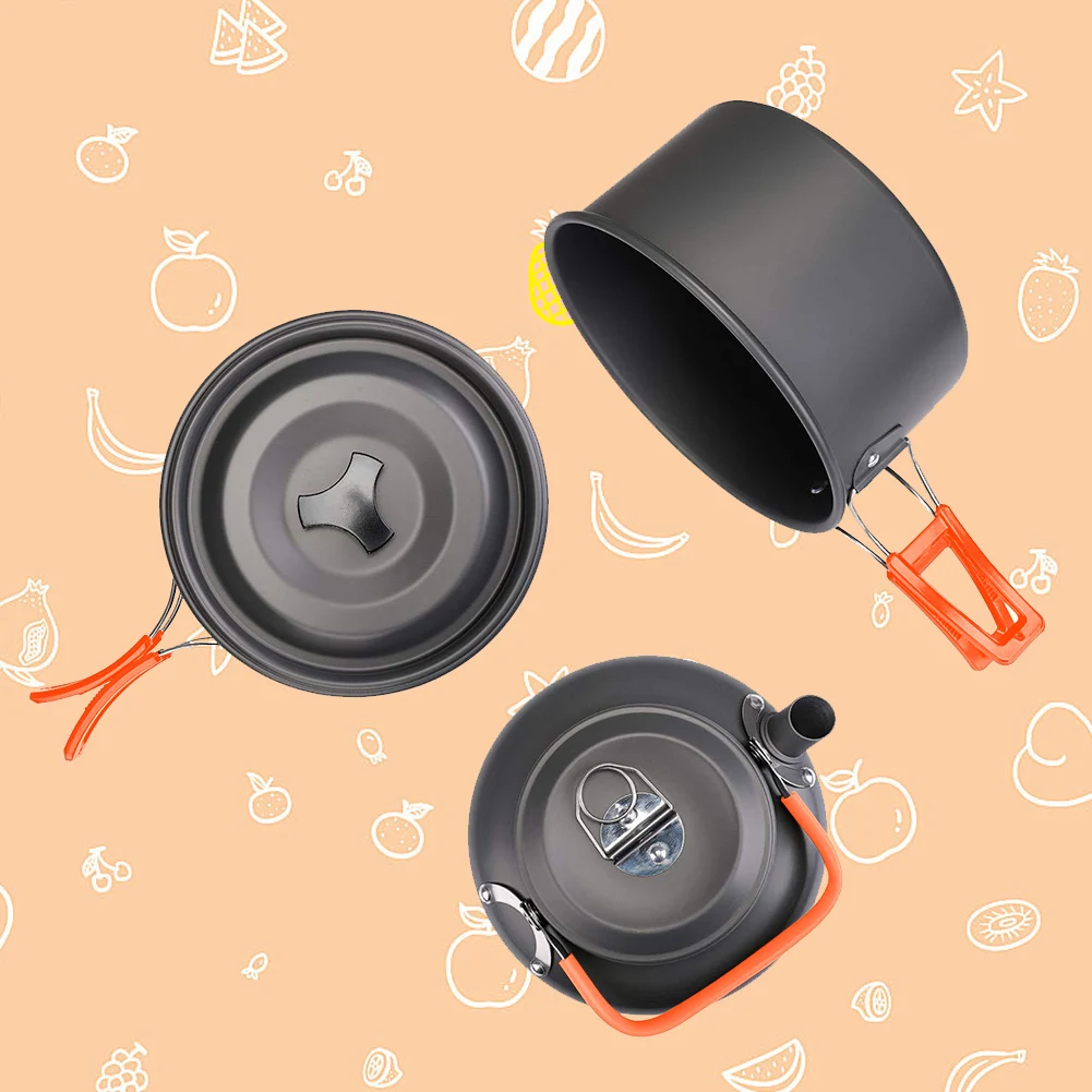 キャンプ調理器具キット ケトル ポット パン クックセット  - Outdoor Camping Utensils のレビューと価格