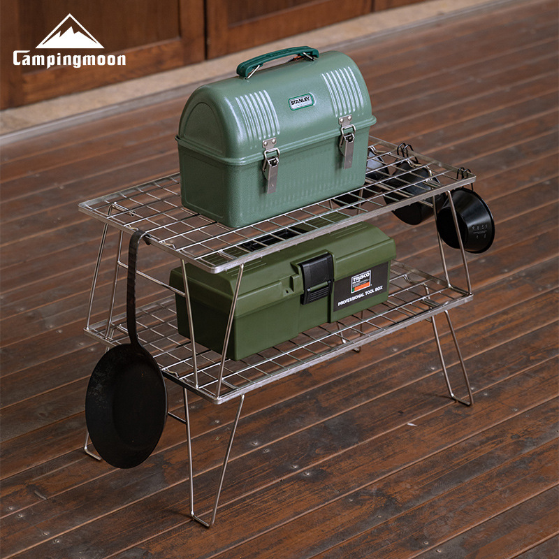 CAMPINGMOON ステンレス製軽量収納テーブル、アウト - Outdoor Camping Table With Storage のレビューと価格