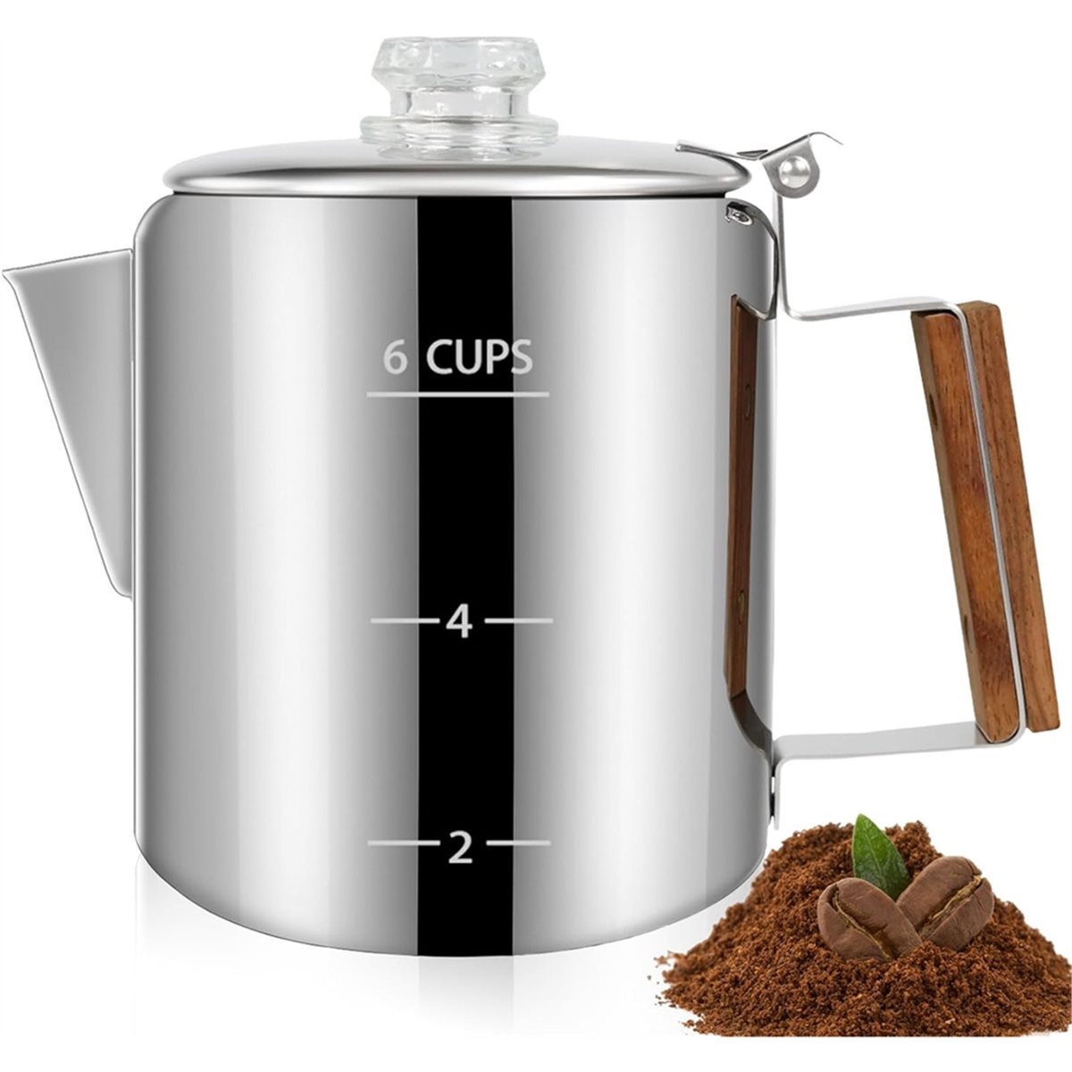 6カップパーコレーター 304ステンレス鋼コーヒーポット コ - Camp Percolator Coffee のレビューと価格