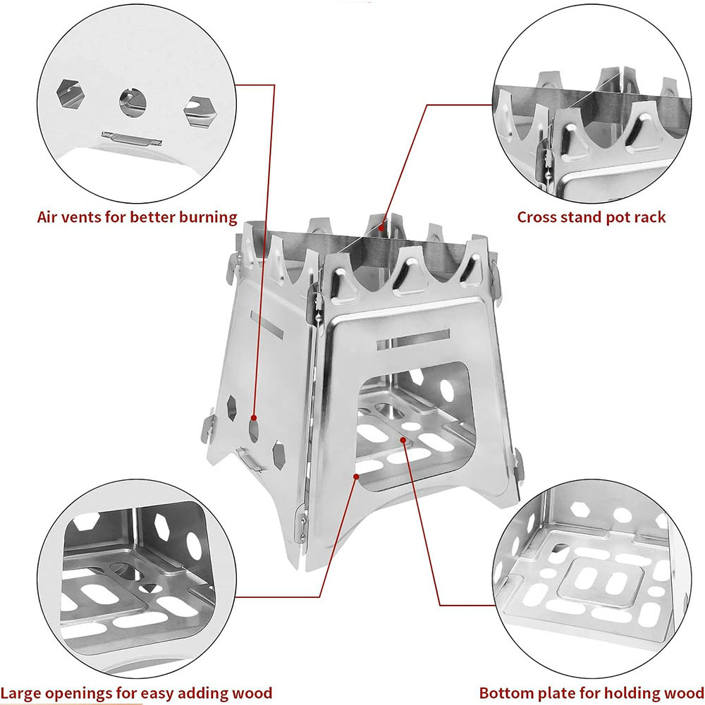 折りたたみ式薪ストーブ屋外ハイキング旅行バーベキュー用ポータ - Outdoor Camping Stove Wood のレビューと価格