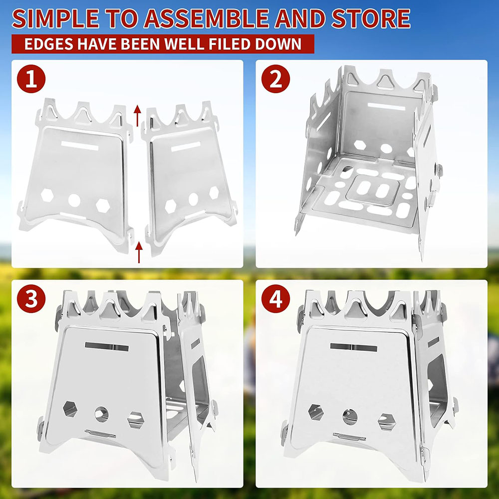 折りたたみ式薪ストーブ屋外ハイキング旅行バーベキュー用ポータ - Outdoor Camping Stove Wood のレビューと価格