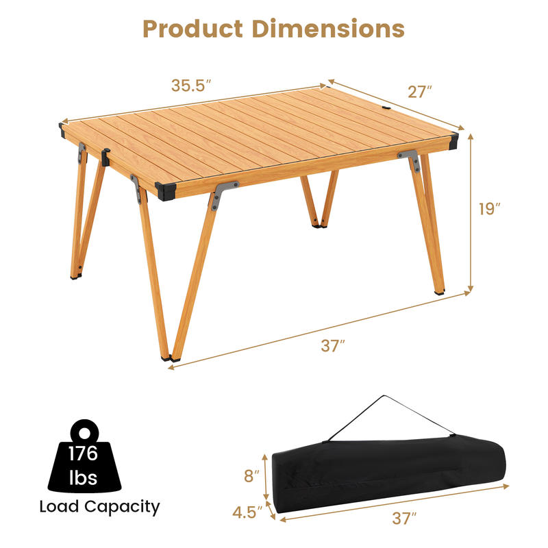 シングル折りたたみピクニックテーブル 93 x 70 cm  - Outdoor Camping Table With Storage のレビューと価格